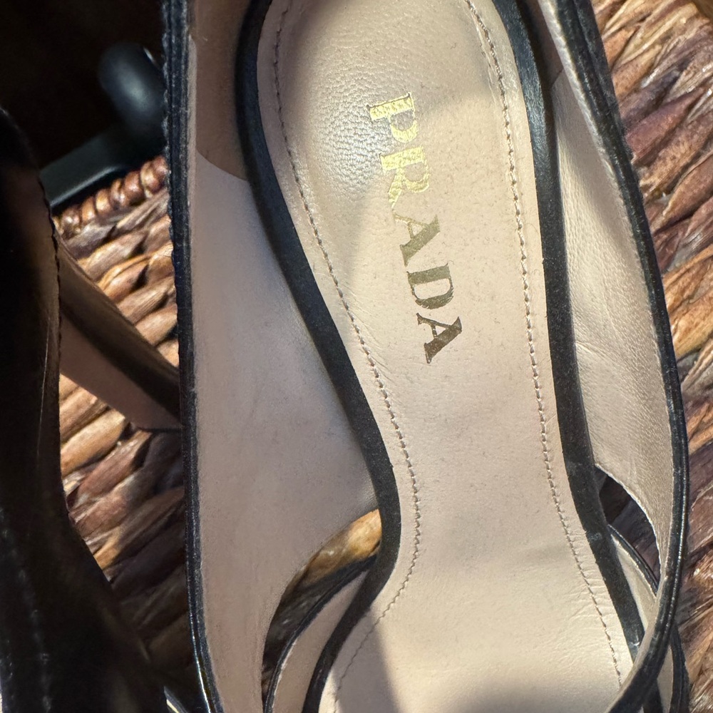 Prada Black Leather Heels - image 2
